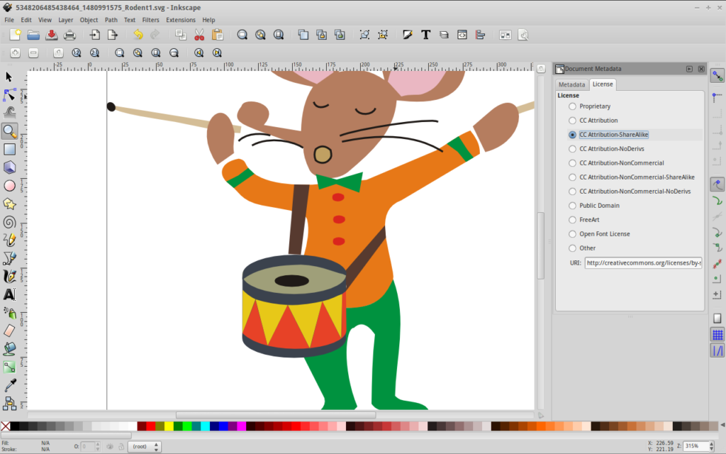 Student-Created Image of a Drummer Mouse