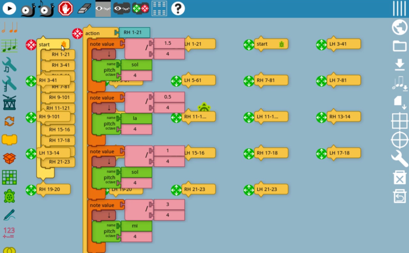 Silent Night in Music Blocks software