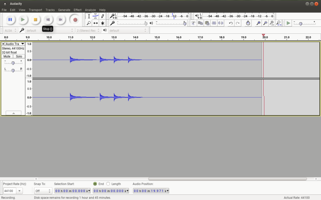 "Do, mi sol, do" recorded in Audacity